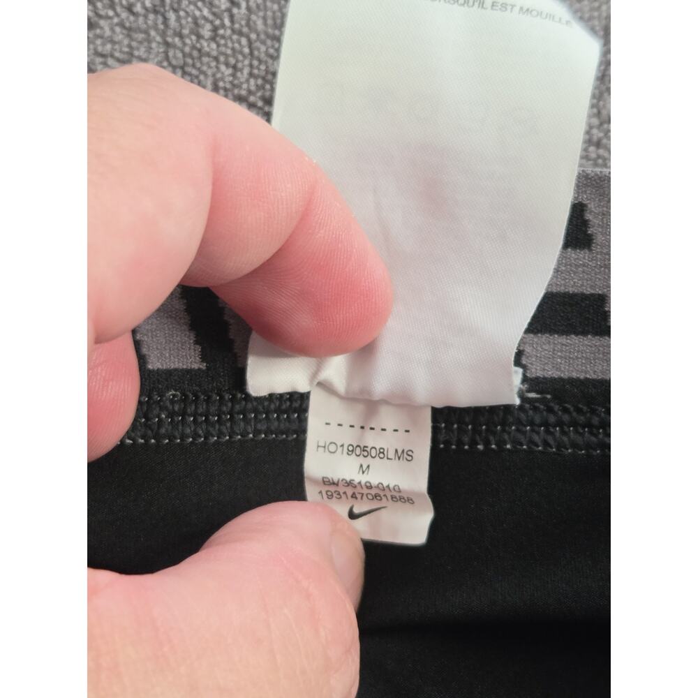 Nike Leggings Men's Sz M Black Dri Fit Capri Swoosh Compression Pull On Gym Z2 - Picture 7 of 10